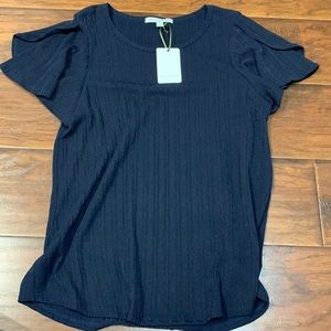 Navy blouse with cute sleeve detail